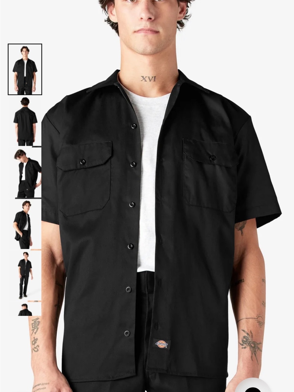 Dickies NWT Men’s Black Short Sleeve Twill Work Shirt Relaxed Fit